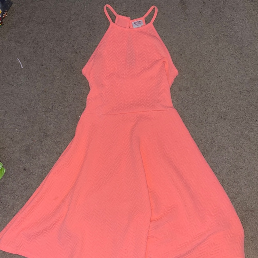 Peach mid length dress